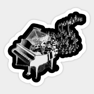 pian music notes explosion Sticker